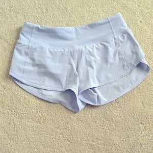 Lululemon Speed Up Shorts 2.5” Size 2 Light Blue